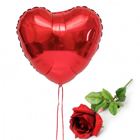 Ballon Coeur Rouge avec Love 3D Rose Gold Rouge 